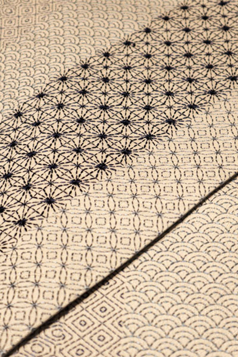 刺子刺繍全通袋帯